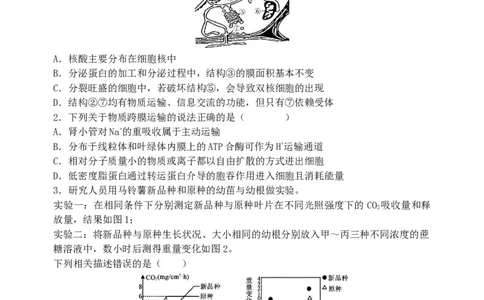 东北育才学校2025-2026学年高三上学期第一次模拟生物_2025年9月_250907辽宁省沈阳市东北育才学校2025-2026学年高三上学期第一次模拟考试（全科）