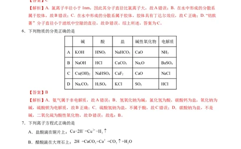高一化学第一次月考卷（全解全析）_1多考区联考试卷_0920（新八省专用）黄金卷：2024-2025学年高一上学期第一次月考（含答题卡word解析版）