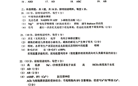 南京盐城一模生物答案202501_2025年1月_250107江苏省南京市、盐城市2025届高三上学期第一次模拟考试（全科）_江苏省南京市、盐城市2025届高三上学期第一次模拟考试生物