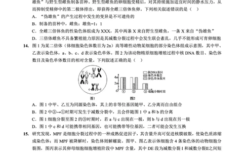 2025-2026学年度（上）高2026届9月月考生物_2025年9月_250920重庆实验外国语学校2025-2026学年度（上）高2026届9月月考（全科）_生物