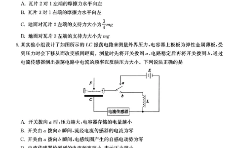2025届安徽省高三下学期鼎尖预测大联考物理试卷_2025年5月_2505132025届安徽省鼎尖名校联盟高三5月预测联考（全科）