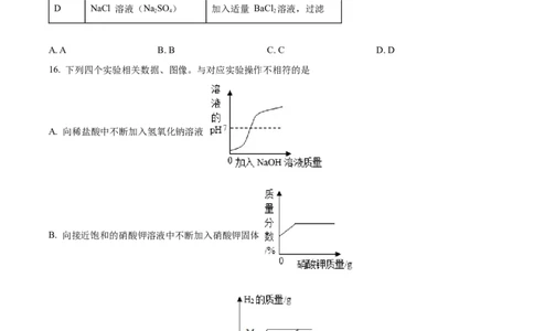 精品解析：山东省聊城市2021年中考化学试题（原卷版）_中考真题_5.化学中考真题2015-2024年_地区卷_山东省_山东聊城化学10-21