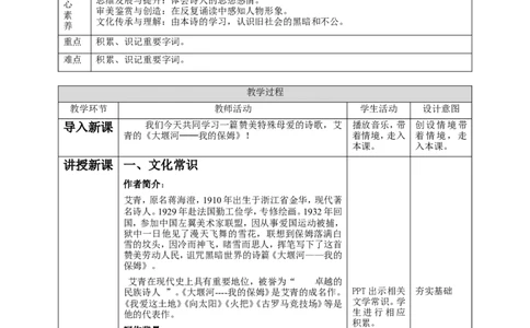 高中语文选择性必修下《大堰河&mdash;&mdash;我的保姆》第一课时_4-教培资料-26年最新资料-同步更新_初中高中教资_03科三专项（进去保存报考的学科即可）_12小某书热门博主（高中语文）