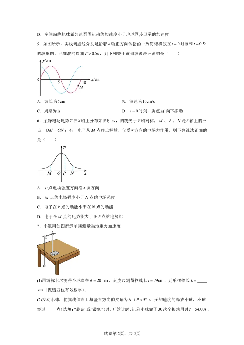 海南2025年高考海南物理高考真题文档版（部分试题）（含答案）_1.高考2025全国各省真题+答案_7.高考物理试题及答案更新中