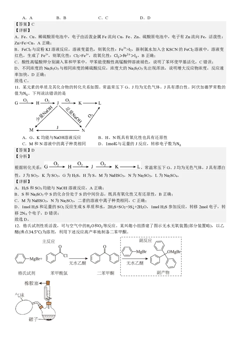 陕、晋、宁、青化学-答案_1.高考2025全国各省真题+答案_00.2025各省市高考真题及答案（按省份分类）_23、山西卷（9科全）_化学