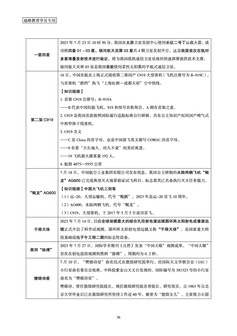 超格2023年7月时政讲义+60题_2026考公资料_（05）超格_超格时政_超格全国时政重点+重要会议讲话+720题
