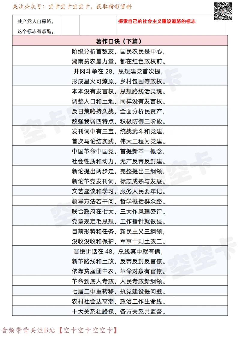 833355855480868毛中特史纲著作口诀汇总@空卡空卡空空卡_纯图版_2026考公资料_（49）政治理论合集_政治理论合集_空卡政治9.9考研救命资料包（政治理论可看）