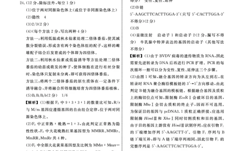 2025年辽宁名校联盟高三生物答案-3月_2025年3月_250305辽宁名校联盟2025届高三下学期3月联考（全科）_辽宁省名校联盟2024-2025学年高三下学期3月份联合考试生物