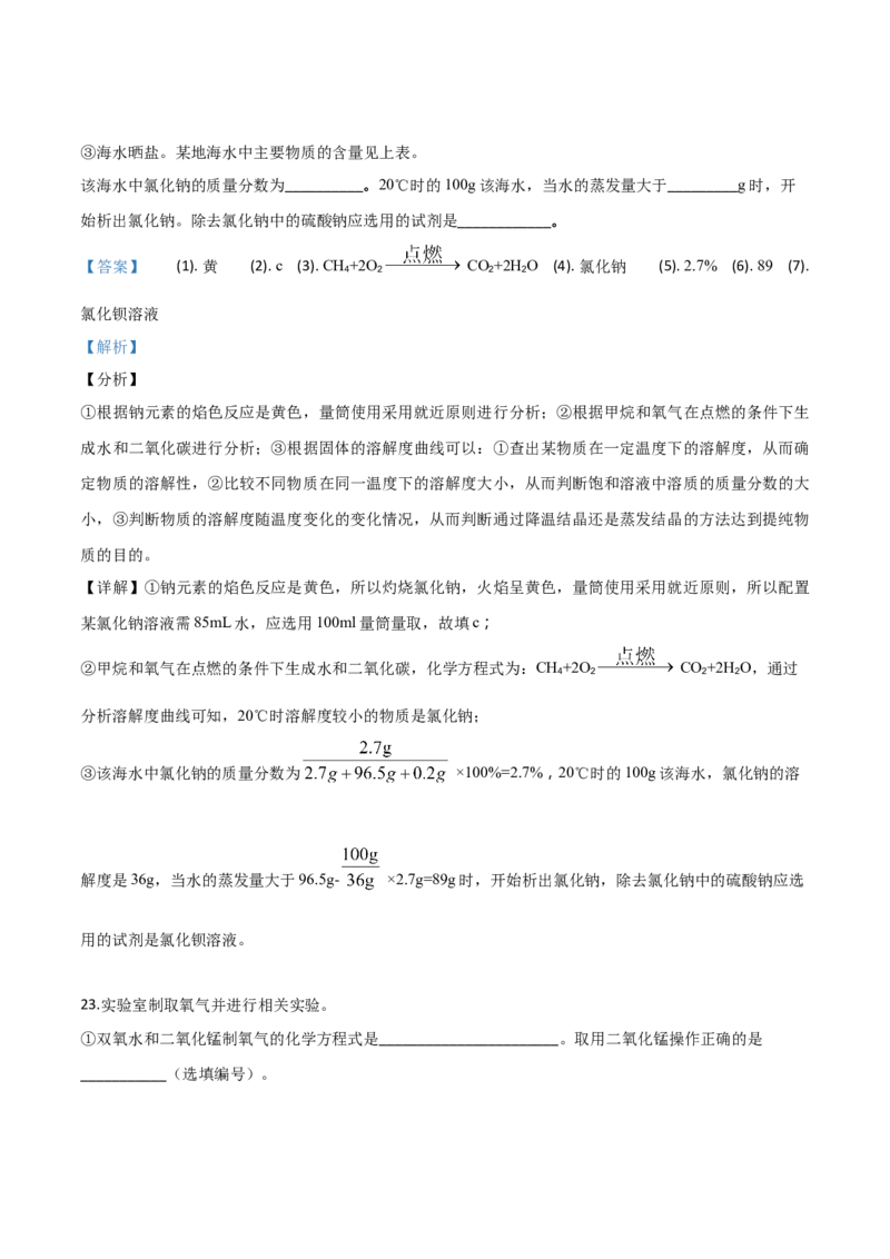 精品解析：上海市2018年中考化学试题（解析版）_中考真题_5.化学中考真题2015-2024年_2018中考真题卷（277份）_2018年中考真题精品解析化学（上海市）精编word版