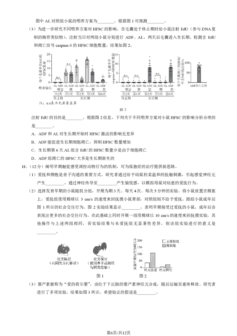 2025北京东城高三一模生物试题及答案_2025年4月_250413北京市东城区2025年高三一模（全科）
