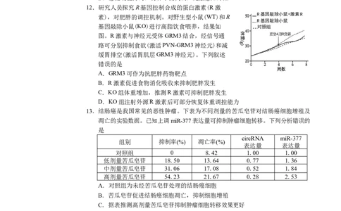 2026届广东省深圳市宝安区高三上学期教学质量检测生物试题_2025年10月_251024广东省深圳市宝安区2025-2026学年高三上学期10月教学质量检测（全科）