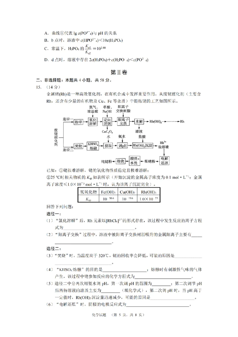 化学（CJ）__2025年1月_250112湖南省长沙市长郡中学2024-2025学年高三上学期1月期末考试_湖南省长沙市长郡中学2024-2025学年高三上学期期末适应性考试化学试题