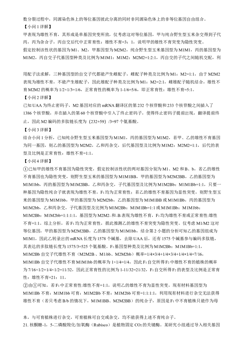 2025年1月普通高校适应性测试河南生物Word版含解析_2025年1月_❤2025年高考综合改革适应性演练（八省联考）(1)_2025年1月河南省普通高等学校招生考试适应性测试（八省联考）