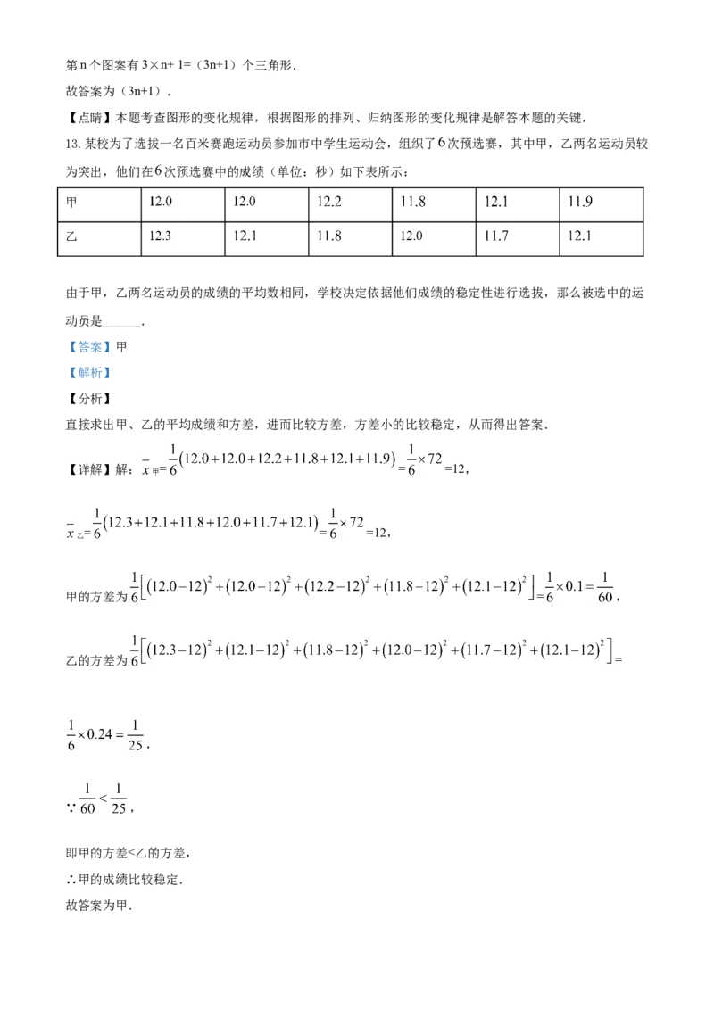 精品解析：山西省2020年中考数学试题（解析版）_中考真题_2.数学中考真题2015-2024年_2020全国多省多地中考数学真题126份_2020年中考真题精品解析数学（山西卷）精编word版