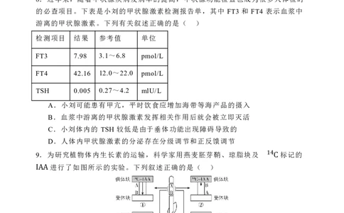 2025届河北省石家庄市长安区石家庄市第一中学高三下学期一模生物试题_2025年2月_2502272025届河北省石家庄市第一中学高三下学期一模考试试题（全科）