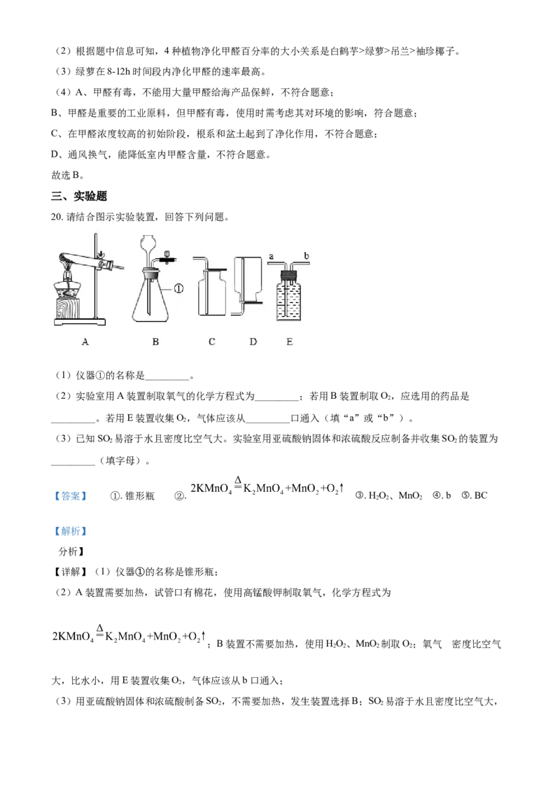 精品解析：甘肃省兰州市2021年中考化学试题(A卷)（解析版）_中考真题_5.化学中考真题2015-2024年_地区卷_甘肃省_甘肃兰州化学08-21