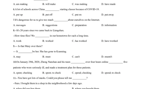 精品解析：四川省凉山州2020年中考英语试题（原卷版）_中考真题_3.英语中考真题2015-2024年_2020全国多省多地中考英语真题145份_2020年中考真题精品解析英语（四川凉山州卷）精编word版