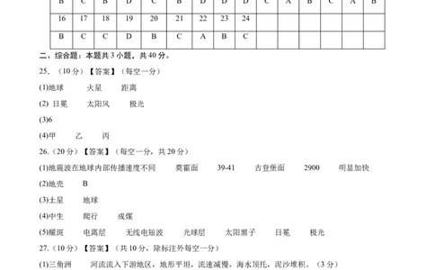 高一地理第一次月考卷（参考答案）（天津专用）_1多考区联考试卷_0924黄金卷：2024-2025学年高一上学期第一次月考9科word解析版含答题卡（天津专用）