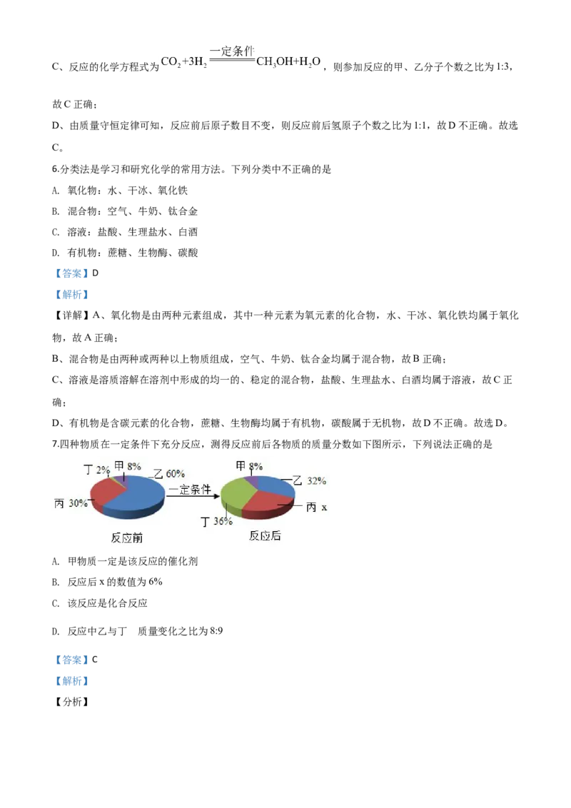 精品解析：内蒙古通辽市2020年中考化学试题（解析版）_中考真题_5.化学中考真题2015-2024年_2020中考化学真题（113份）_2020年中考真题精品解析化学（内蒙古通辽卷）精编word版