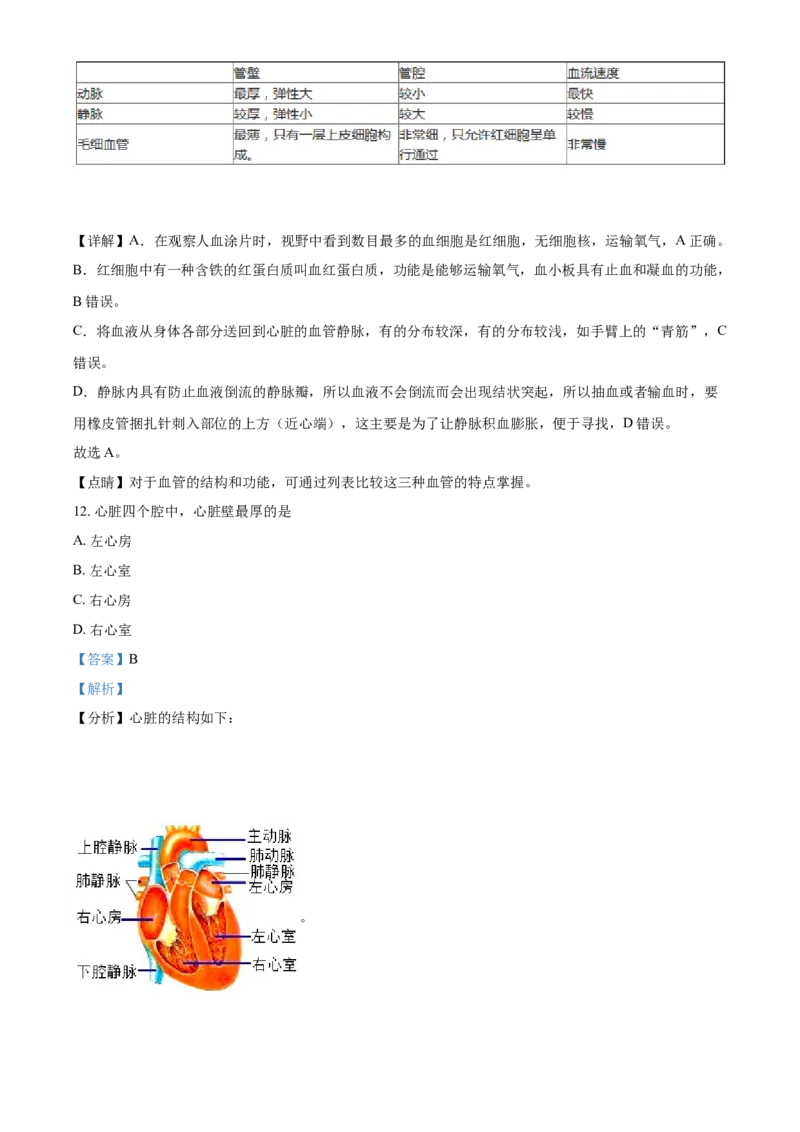 精品解析：湖北省咸宁市2021年中考生物试题（解析版）_中考真题_8.生物中考真题2015-2024年_2021中考生物真题64份_2021湖北_精品解析：湖北省咸宁市2021年中考生物试题