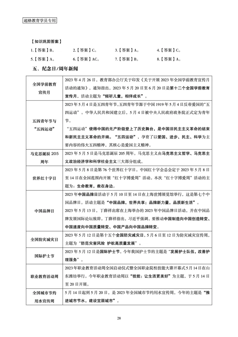 超格2023年5月时政讲义+60题_2026考公资料_（05）超格_超格时政_超格全国时政重点+重要会议讲话+720题