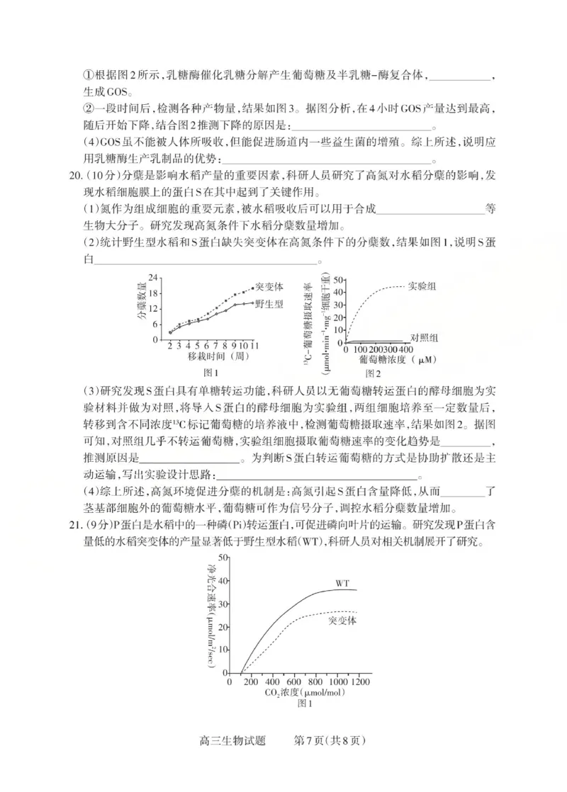 2025-2026学年第一学期高三年级10月学情检测生物_2025年10月_251029山西省三重教育2025-2026学年第一学期高三年级10月学情检测（全科）