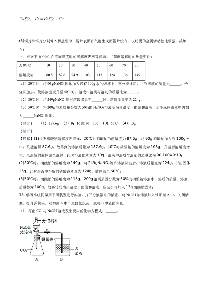 精品解析：陕西省2021年中考化学试题（解析版）_中考真题_5.化学中考真题2015-2024年_地区卷_陕西省中考化学08-21（陕西省统一试卷）