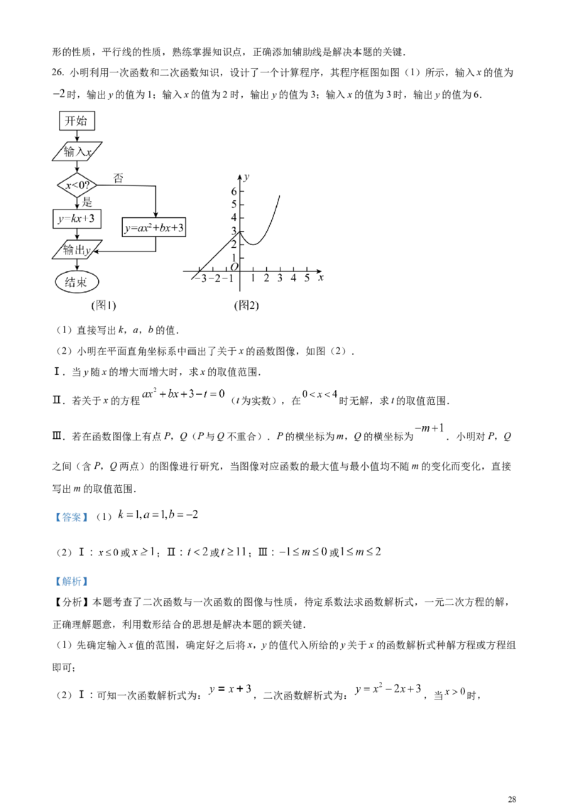 精品解析：2024年吉林省中考数学试题（解析版）_中考真题_2.数学中考真题2015-2024年_2024中考数学真题