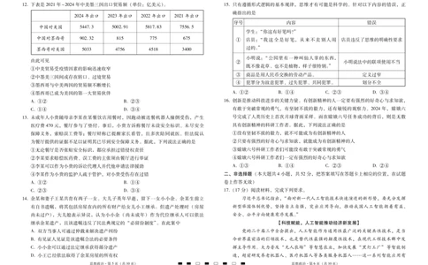 2026届云南三校高考备考实用性联考卷（二）思想政治-试卷_2025年8月_2508262026届云南三校高考备考实用性联考卷（二）_云南三校2026届高考备考实用性8月联考卷（二）政治试题+答案