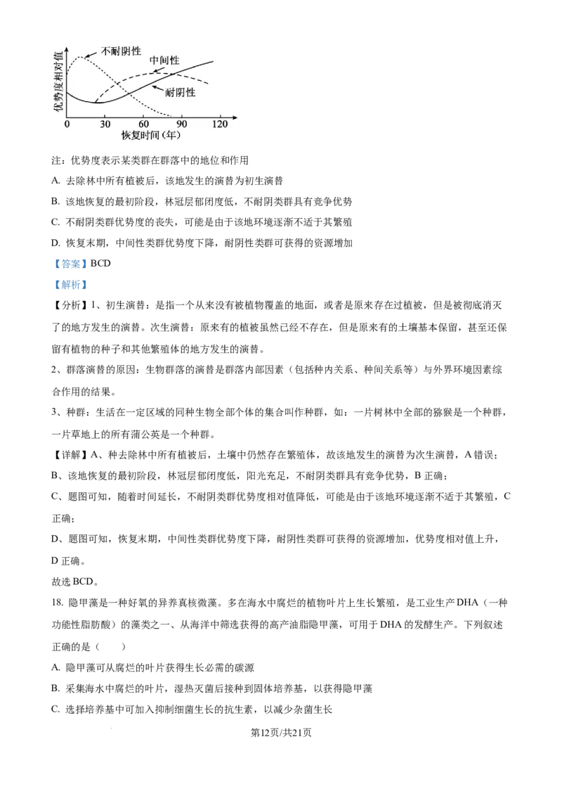 2025《高考真题&bull;河北》生物真题(解析版)_2025《全国高考真题卷》各地方卷_2025《高考真题&bull;河北》