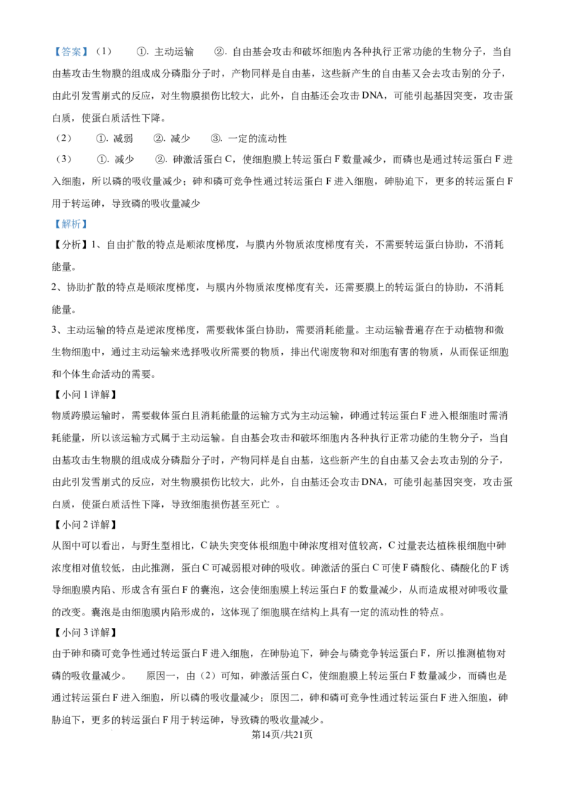 2025《高考真题&bull;河北》生物真题(解析版)_2025《全国高考真题卷》各地方卷_2025《高考真题&bull;河北》