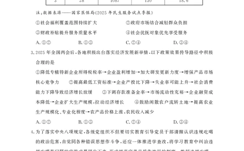 2026届言蹊八月联考思想政治试题_2025年8月_250809言蹊联考2025-2026学年新高三上学期毕业班适应性检测_言蹊八月联考2026届新高三毕业班适应性检测政治