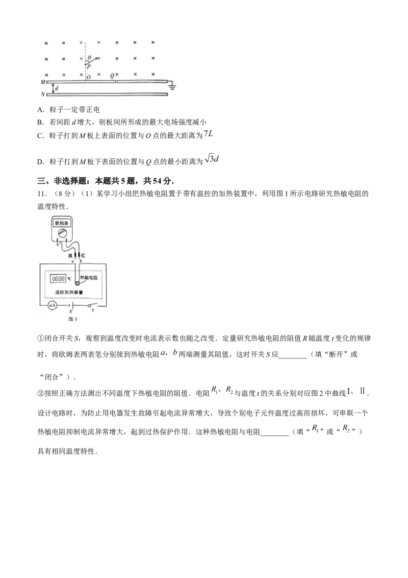 2025年高考物理试卷（河北）（空白卷）_26.河北-高考真题_2015-2025（河北）物理高考真题