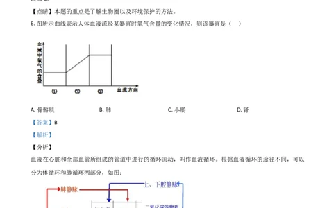 精品解析：湖南娄底市2020年中考生物试题（解析版）_中考真题_8.生物中考真题2015-2024年_2020生物真题74份_2020年中考真题解析生物(湖南娄底卷)精编word版