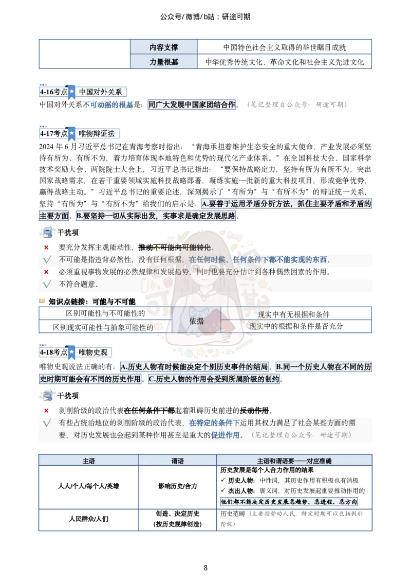@研途可期-肖八第4套选择题精解_2026考公资料_（49）政治理论合集_政治理论合集_2025考研政治pdf（笔记）_肖秀荣考研政治_25肖秀荣《八套卷》+浓缩背诵合集