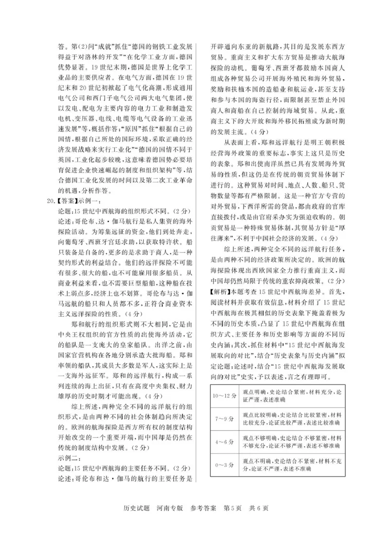 2025届高三部分重点中学3月联合测评(T8联考)历史试卷（河南版，含答案）_2025年3月_2503282025届八省八校高三部分重点中学3月联合测评（T8联考）（全科）