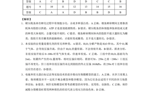 云南省保山市2024-2025学年高三上学期1月期末质量监测生物答案_2025年1月_250120云南省保山市2024-2025学年高三上学期1月期末质量监测试题