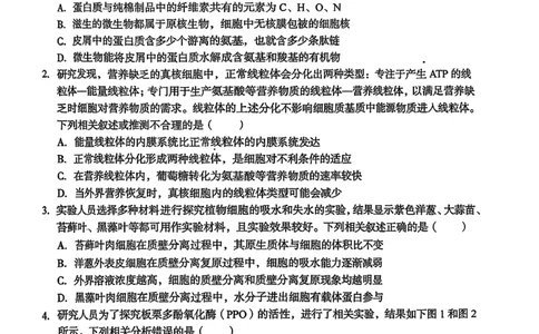 1号卷&middot;A10联盟2025届高三5月最后一卷生物_2025年5月_250519安徽省1号卷&middot;A10联盟2025届高三5月最后一卷（全科）