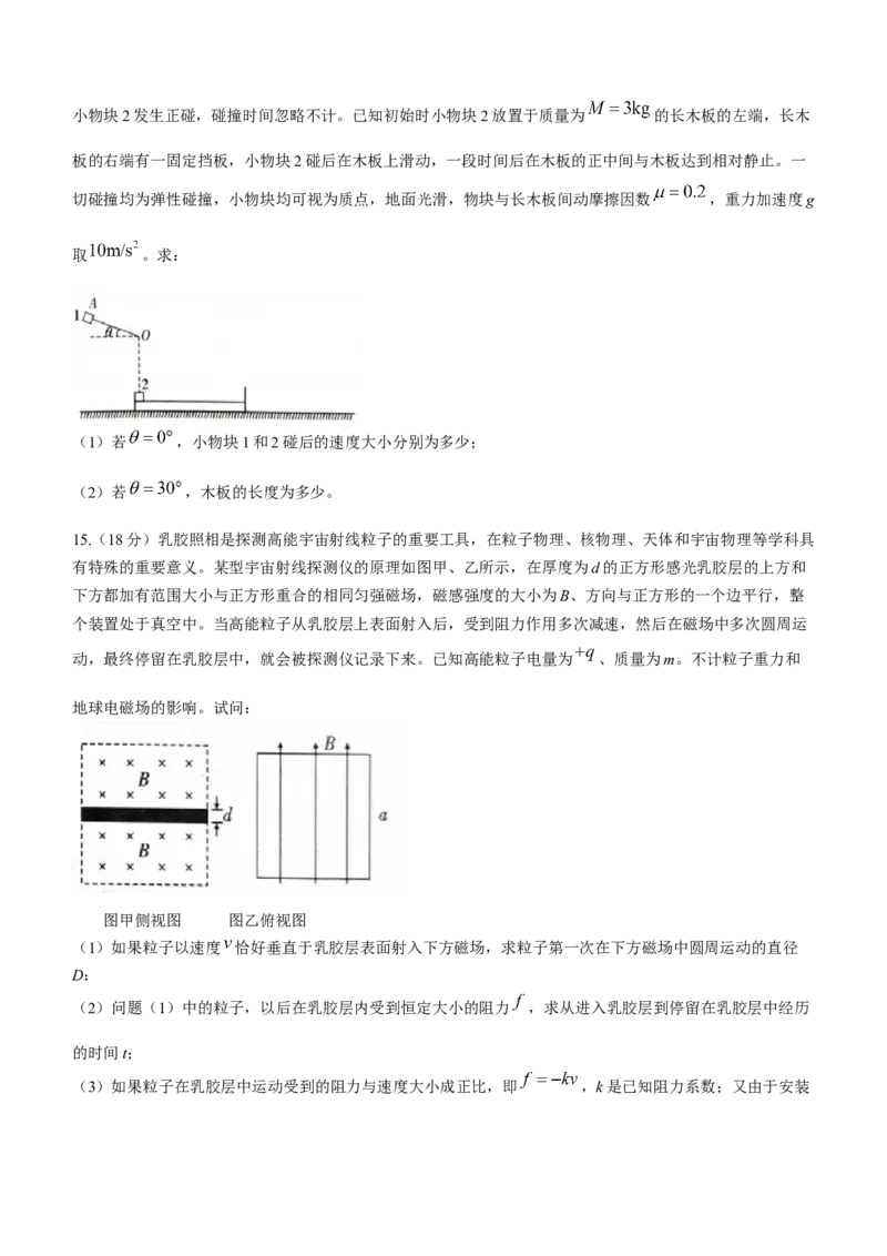 重庆市南开中学校2023-2024学年高三上学期1月月考物理试题_2024届重庆市南开中学高三第五次质量检测_重庆市南开中学高2024届高三第五次质量检测物理