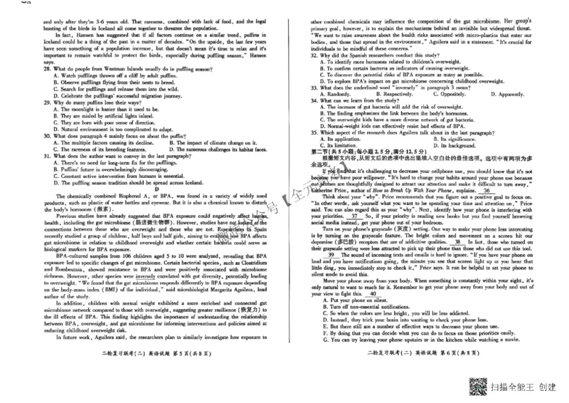 2025届河南省百师联盟高三下学期4月二轮复习联考英语试题_2025年4月_2504252025届河南省百师联盟高三下学期4月二轮复习联考_2025届河南省百师联盟高三下学期4月二轮复习联考英语试题