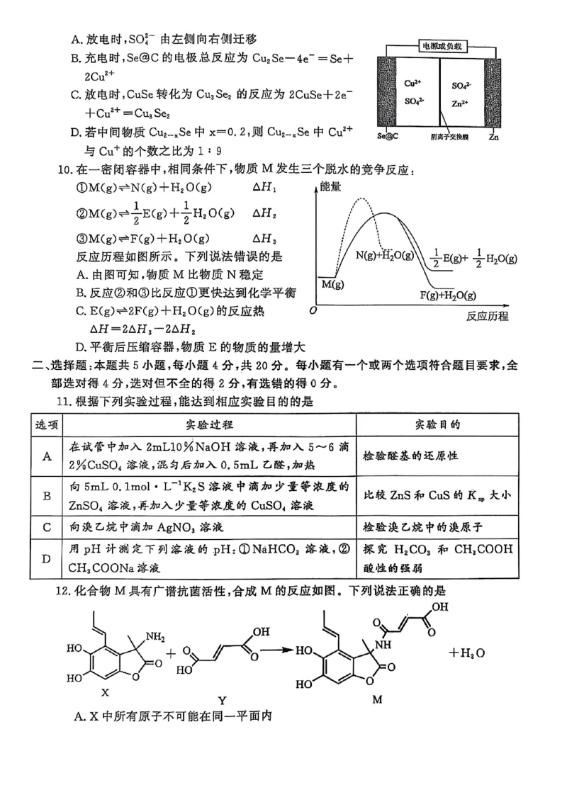 化学试卷_2025年1月_250116山东省潍坊市、临沂市2024-2025学年度2025届高三上学期期末质量检测（全科）_山东省潍坊市2024-2025学年高三上学期1月期末化学