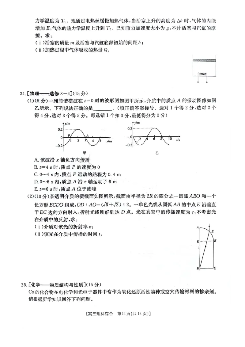 陕西省榆林市、商洛市、安康市2024届高三第一次模拟检测理综_2024届陕西省榆林市、商洛市、安康市高三第一次模拟检测