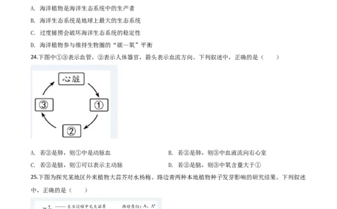 精品解析：福建省2020年中考生物试题（原卷版）_中考真题_8.生物中考真题2015-2024年_2020生物真题74份_2020年中考真题解析生物(福建卷)精编word版