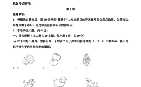 精品解析：2024年天津市中考英语真题（原卷版）_中考真题_3.英语中考真题2015-2024年_2024中考英语真题_精品解析：2024年天津市中考英语真题