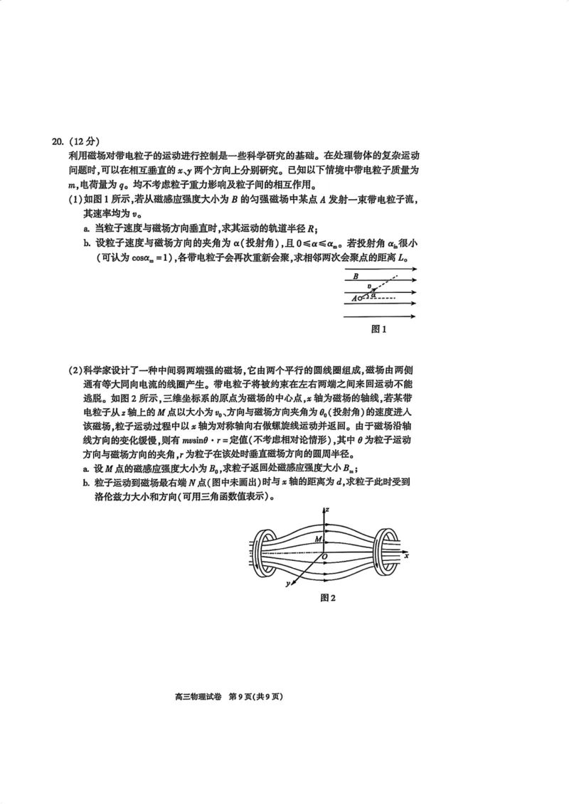 北京市朝阳区2024-2025学年高三第一学期期末质量检测考试物理试卷+答案_2025年1月_250108北京市朝阳区2024-2025学年高三第一学期期末质量检测考试（全科）