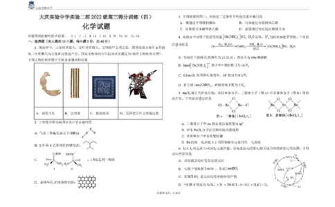 2025届黑龙江省大庆实验中学高三下学期得分训练（四）化学试题（含答案）_2025年5月_250520黑龙江省大庆实验中学二部2025届高三下学期得分训练（四）