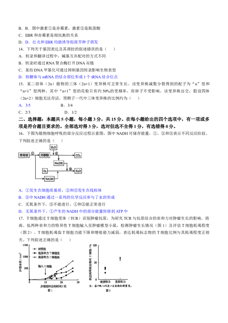 2025《高考真题&bull;辽吉黑蒙》生物真题_2025《全国高考真题卷》各地方卷_2025《高考真题&bull;辽吉黑蒙》