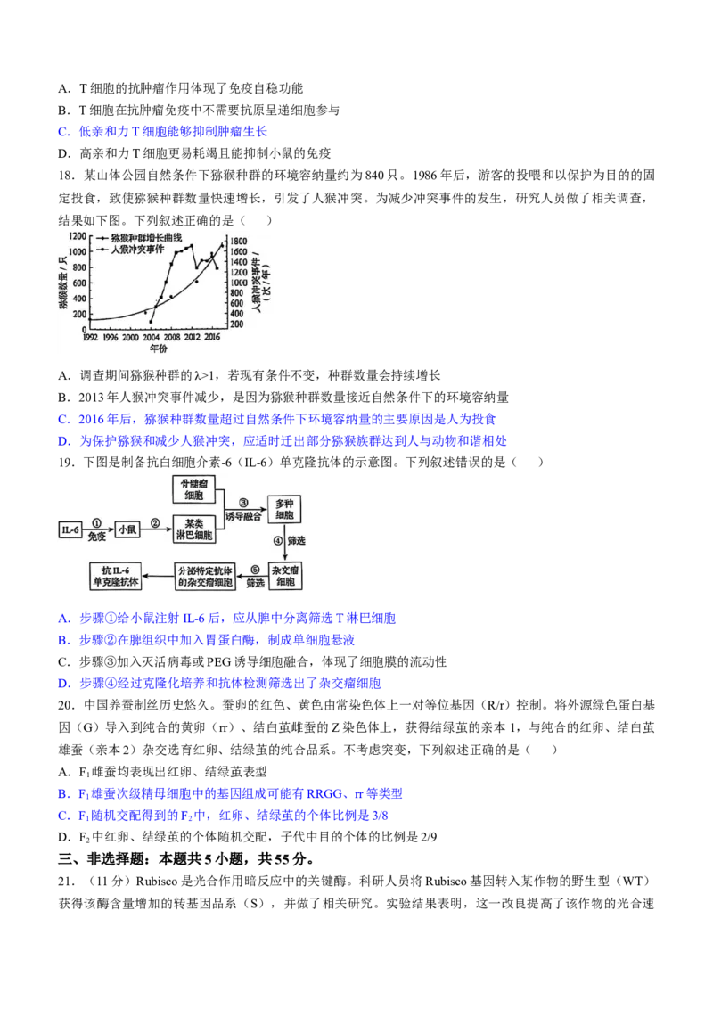 2025《高考真题&bull;辽吉黑蒙》生物真题_2025《全国高考真题卷》各地方卷_2025《高考真题&bull;辽吉黑蒙》