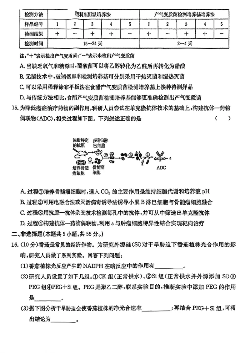 2025年安徽省示范高中皖北协作区第27届联考生物_2025年3月_2503282025年安徽省示范高中皖北协作区第27届联考（全科）_2025年安徽省示范高中皖北协作区第27届联考生物