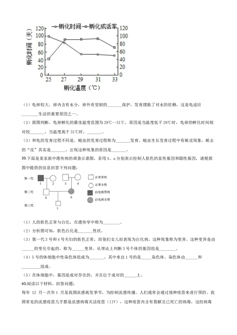 精品解析：四川省雅安市2020年中考生物试题（原卷版）_中考真题_8.生物中考真题2015-2024年_2020生物真题74份_2020年中考真题精品解析生物(四川雅安卷)精编word版